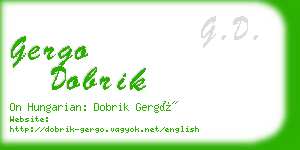 gergo dobrik business card